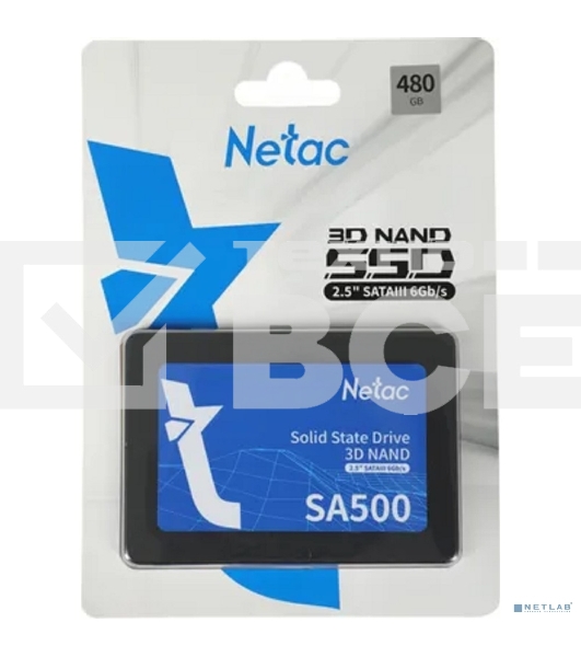 Накопитель SSD Netac SA500, 480Gb, SATA III, 2.5