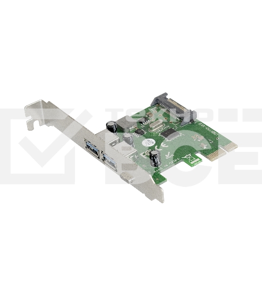 Контроллер ExeGate EXE-323 PCI-E 2.0, 2*USB3.0 ext + 1*Type-C, разъем доп.питания (OEM)