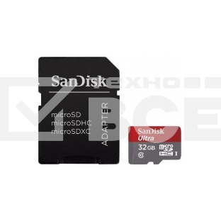 Флеш карта microSD 32GB SanDisk microSDHC Class 10 Ultra (SD адаптер) UHS-I 100MB/s