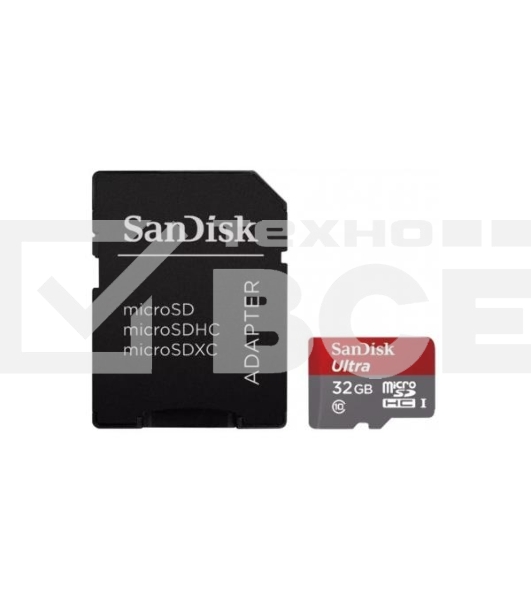 Флеш карта microSD 32GB SanDisk microSDHC Class 10 Ultra (SD адаптер) UHS-I 100MB/s