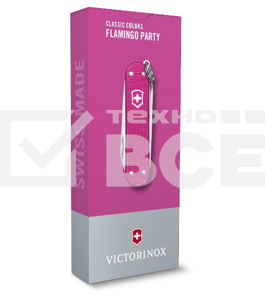 Нож перочинный Victorinox Classic Flamingo Party (0.6221.251G) 58мм 7 функций карт.коробка
