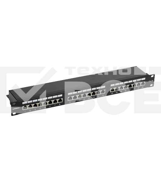 Патч-панель ITK PP24-1UC5EF-K05-G 1U кат. 5Е FTP 24 порта (Krone) GENERICA