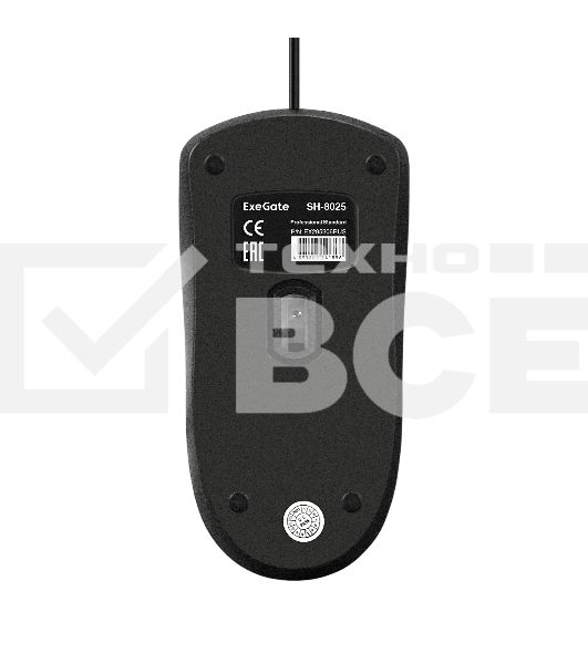Мышь проводная ExeGate Professional Standard SH-8025 черный, 1000 dpi, USB, кнопки - 3
