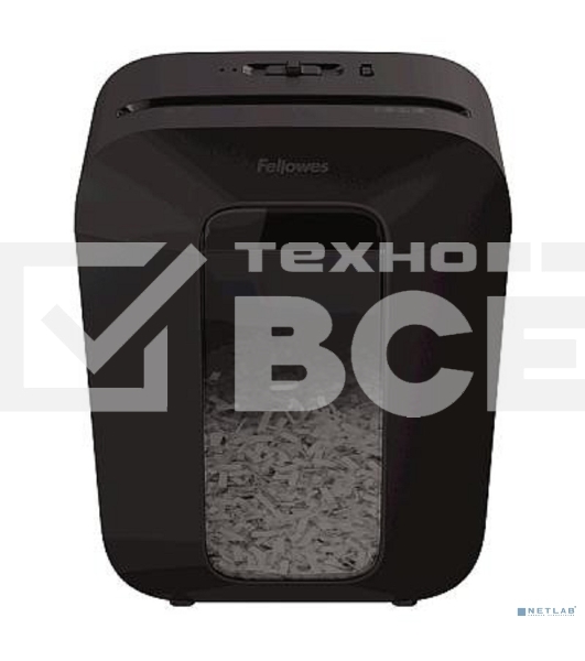 Шредер Fellowes PowerShred LX50 черный (секр.P-4)/перекрестный/9лист./17лтр./скрепки/скобы/пл.карты