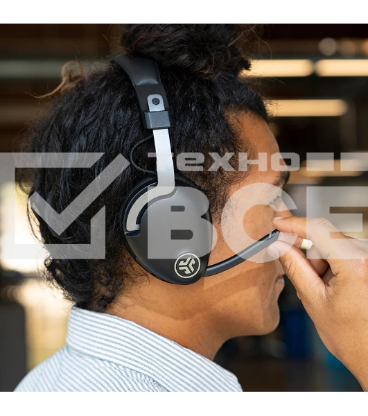 Гарнитура JLAB GO Work Wireless Headset, для компьютера/мобильных устройств, накладные, bluetooth, черный [ieuhbgoworkrblk4]