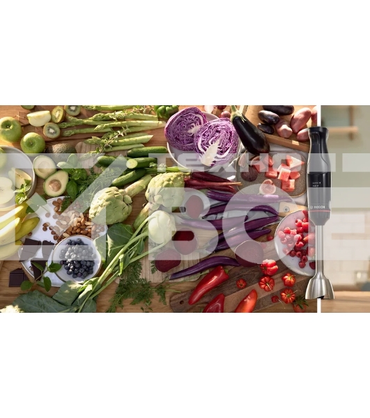 Блендер Bosch MSM4B623, погружной, мощность 1000 Вт, механическое управление, 5 насадок, цвет черный