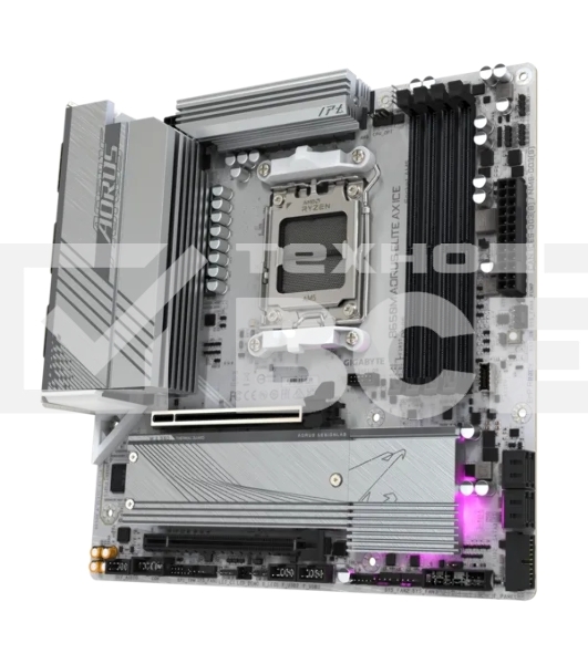 Материнская плата Gigabyte B650M AORUS ELITE AX ICE SocketAM5 AMD B650 4xDDR5 mATX AC`97 8ch(7.1) 2.5Gg RAID+HDMI+DP