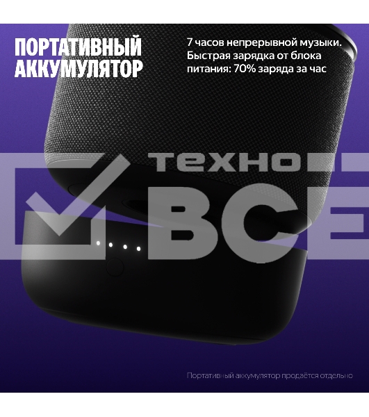 Умная колонка Яндекс Станция Мини 3 Про с Алисой, Zigbee, черный, YNDX-00059BLK