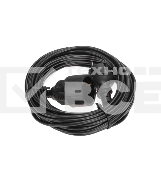 Удлинитель-шнур PROconnect ПВС 3х0,75 мм², 10 м, с/з, 6А, 1300 Вт, IP20, черный