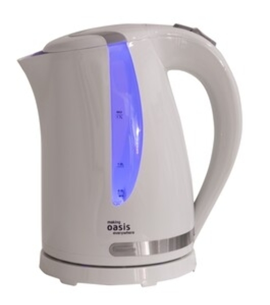 Чайник электрический Oasis K-2PW 1.7 л, 2200 Вт, белый корпус: пластик