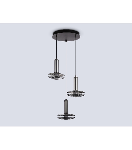 Подвесной светодиодный светильник Ambrella light LH31012/3 GR/SM серый/дымчатый 35W 3000K D450*1790