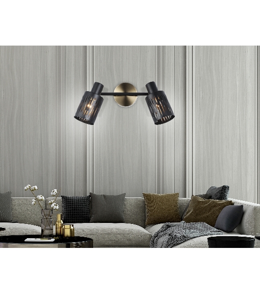 Светильник Ambrella light TR8668/2 BK/SB чёрный/бронза E14/2 max 60W 360*100*190