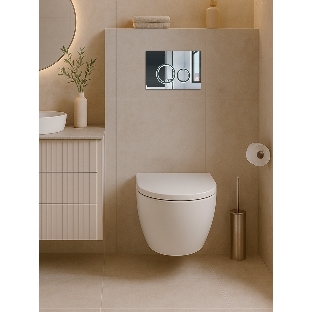 Инсталляция с унитазом комплект BAU IDEAL 6 в 1: унитаз подвесной безободковый торнадо Bau Hotel 53х36, быстросъемное сиденье микролифт, кнопка смыва BAU Wheelхром