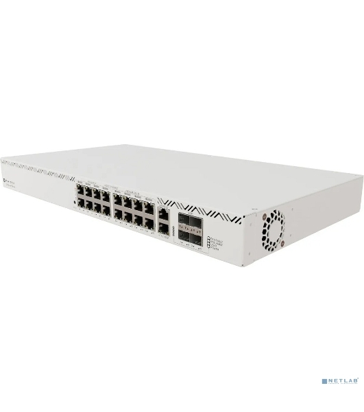 Коммутатор MikroTik CRS320-8P-8B-4S+RM Cloud Router Switch with dual-core 800 MHz CPU, 256 MB RAM, 98DX226S switch chip, 17 x Gigabit Eth ports (8 x 802.3af/at, 8 x 802.3bt PoE-out), 4 x 10G SFP+ ports, RouterOS L5, 1U rackmount enclosure, 600W PSU