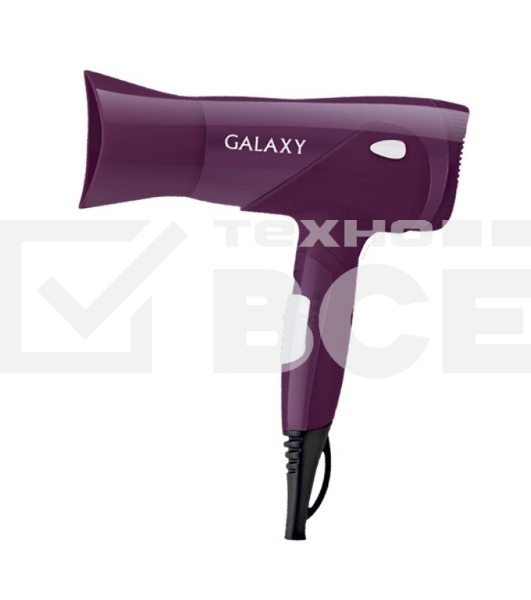 Фен для волос Galaxy Line GL 4315, сиреневый, 1800 Вт, 2 скорости, 3 температурных режима, функция «холодный воздух», защитная решетка, насадка-концентратор, подвесная петля, складная ручка