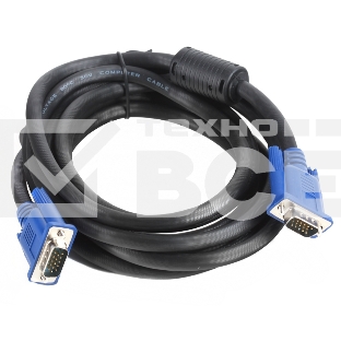 Кабель VGA 3м AOpen 2 фильтра, монитор-SVGA card 15M-15M, ACG341AD-3M