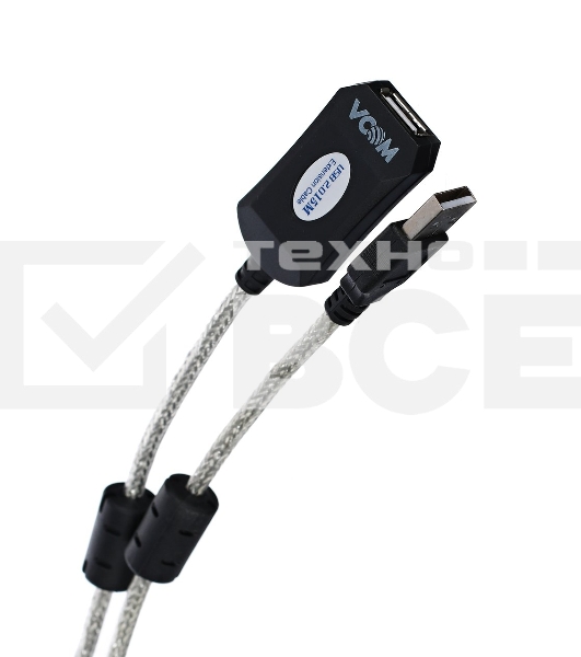 Кабель VCOM VUS7049-15M Кабель-адаптер USB2.0-repeater, удлинительный активный <Am-->Af> 15м