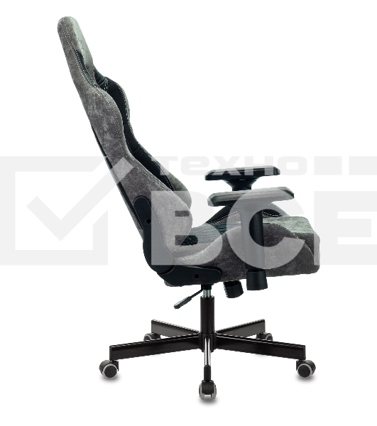 Кресло игровое Бюрократ VIKING 7 KNIGHT B FABRIC черный текстиль/эко.кожа крестовина металл/пластик