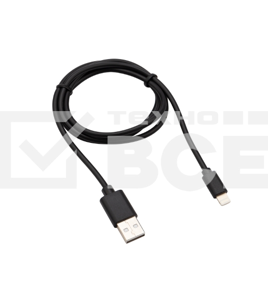 Кабель Rexant USB-Lightning 2 А, 1 м, черный ПВХ