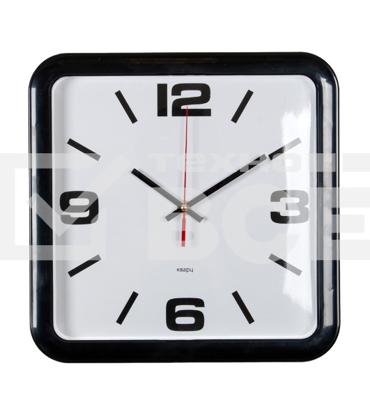 Часы настенные аналоговые Бюрократ WALLC-S90P D29 см черный/белый