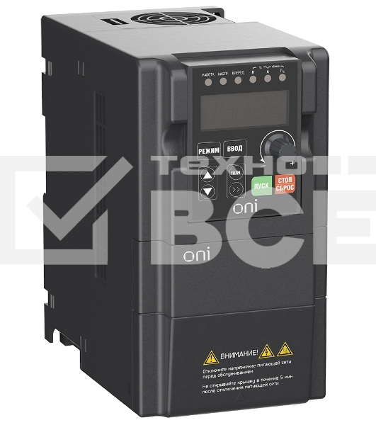 Преобразователь частоты A150 380В 3ф 1.5кВт 5А встроенный торм. модуль ONI A150-33-15NT