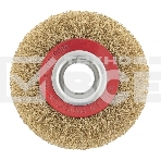 Щетка для точила Matrix 125 мм, посадка 20 мм, плоская, латунир. витая проволока, фото4