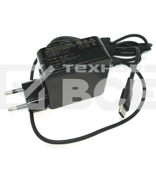 Блок питания (сетевой адаптер) ADL-45A1 5.V/3A, 9V/3A, 15V/3A, 20V/2.25A (Type-C) 45W REPLACEMENT OEM