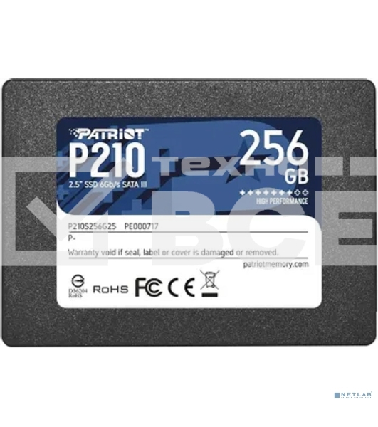 Накопитель SSD Patriot P210, 256GB, SATA III, 2.5