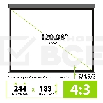 Экран Cactus 183x244см Wallscreen CS-PSW-183X244-SG 4:3 настенно-потолочный рулонный серый, фото5