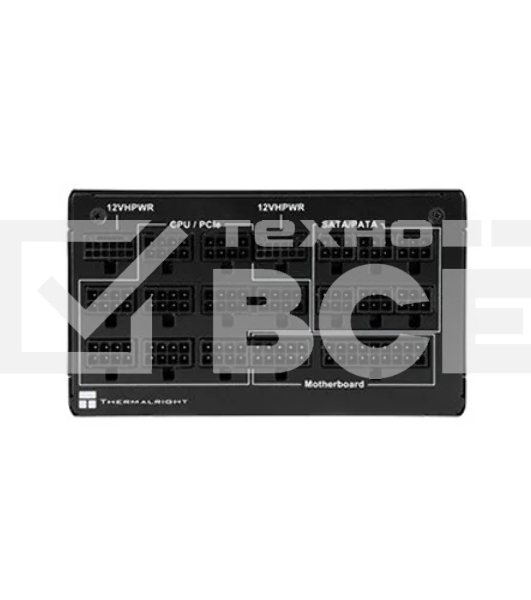 Блок питания Thermalright, 1350W 80+ Platinum (ATX, 3.0, PCIe 5.0, Full modular, 1x24(20+4)pin 600mm, 2xCPU 8(4+4)pin, 2xPCIe*2 8(6+2)pin, 2x12VHPWR PCIe 5.0 12+4pin 600mm, 6xSATA, 5xMOLEX4pin, Active, 120x120mm, 170x150x86mm, OPP, OVP, OTP, OCP, SCP, bla