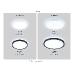 Потолочный светодиодный светильник Ambrella light FZ3050 BK черный IP44 24W+10W 6400+6400К D300*40 (Без ПДУ), фото 1