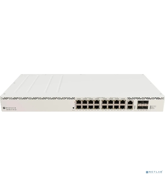 Коммутатор MikroTik CRS320-8P-8B-4S+RM Cloud Router Switch with dual-core 800 MHz CPU, 256 MB RAM, 98DX226S switch chip, 17 x Gigabit Eth ports (8 x 802.3af/at, 8 x 802.3bt PoE-out), 4 x 10G SFP+ ports, RouterOS L5, 1U rackmount enclosure, 600W PSU