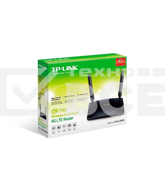 Маршрутизатор беспроводной TP-Link SOHO Archer MR200 (MR200) 10/100BASE-TX/4G черный