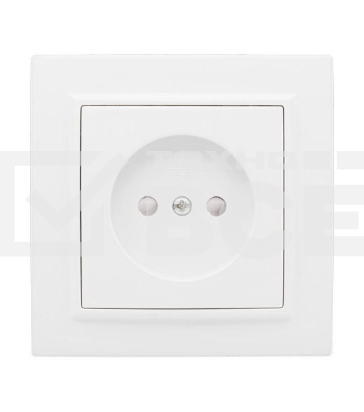 Розетка 1-м СП Минск 10А защ. шторки без заземл. бел Basic EKF ERR10-022-100