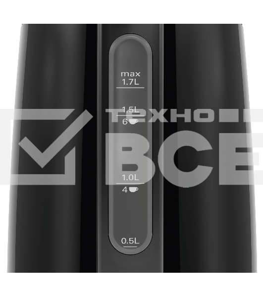 Чайник электрический Bosch TWK3P423 1.7л. 2400Вт черный (корпус: нержавеющая сталь)