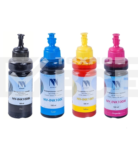 Чернила NV PRINT универсальные на водной основе для Сanon, Epson, НР, Lexmark, комплект 4 цвета