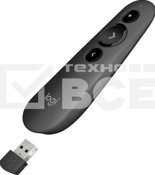 Презентер Logitech R500s Graphite черный, Bluetooth + 2.4 GHz, USB-ресивер , 3 программируемых кнопки, лазерная указка