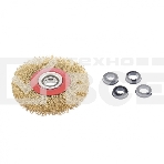 Щетка для точила Matrix 125 мм, посадка 20 мм, плоская, латунир. витая проволока, фото3