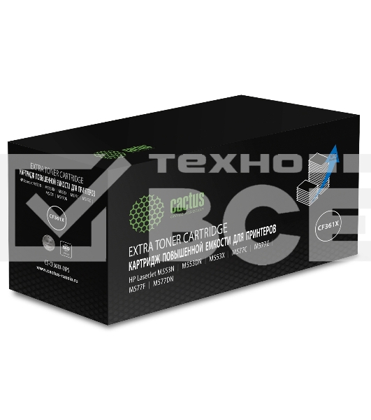 Картридж лазерный Cactus CS-CF361X-MPS, CF361XX голубой (18000 стр.) для HP CLJ M552dn/M553dn/M553N/M553x