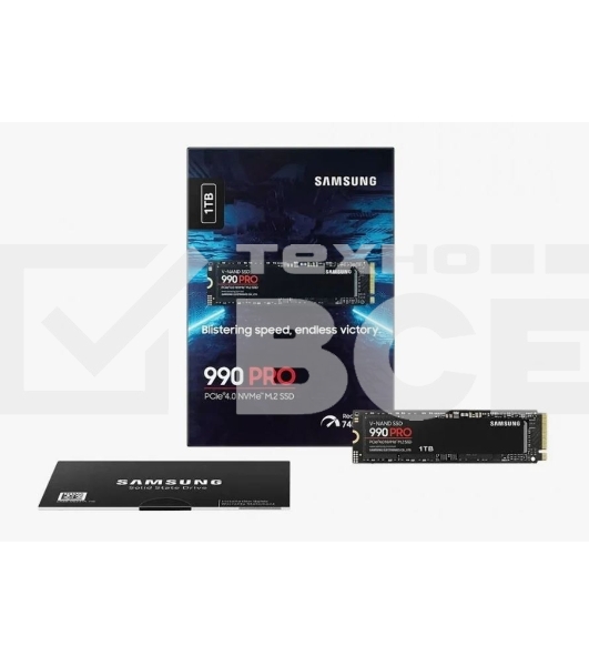 Накопитель SSD Samsung 990 PRO, 1000GB, PCIe 4.0 x4, M.2 2280, NVMe, R/W 7450/6900