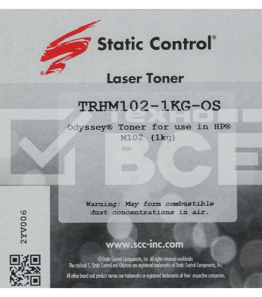 Тонер Static Control для HP LJ PM104/132, Bk, 1 кг, флакон