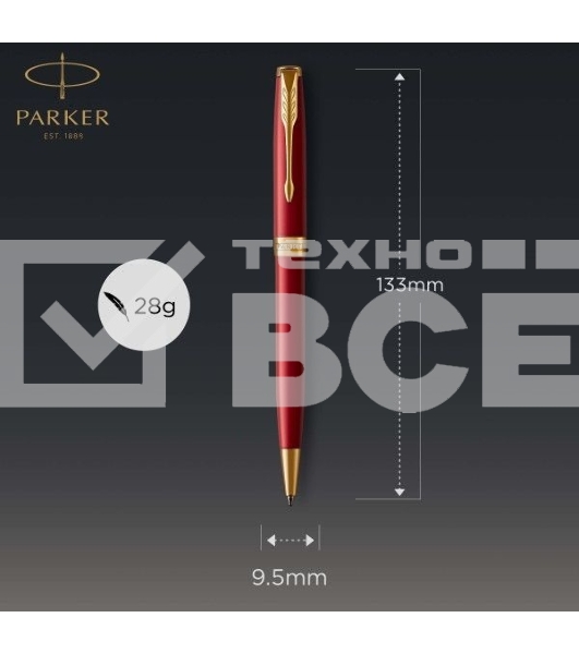 Ручка шариковая Parker Sonnet Core K539 (CW1931476) LaqRed GT M черн. черн. подар.кор.