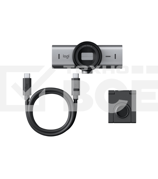 Веб-камера Logitech Brio MX 4K 3840x2160, 30 кадр/с, USB Type-C, микрофон (2 шт, шумоподавление), автоматическая фокусировка, автоосвещение, HDR, шторка приватности, универсальное крепление, светло-серый