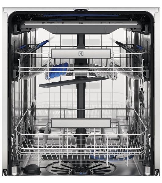 Встраиваемая посудомоечная машина ELECTROLUX EEG88600W/Встраиваемая полногабаритная посудомоечная машина, загрузка на 14 комплектов посуды, сенсорное управление, 8 программ, 59.6x56x82 см, черный, сушка: с открыванием дверцы, индикация на полу: проекция дисплея