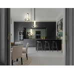 Подвесной светодиодный светильник Ambrella light LH31012/3 GR/SM серый/дымчатый 35W 3000K D450*1790, фото 1