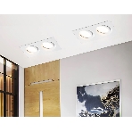 Встраиваемый поворотный точечный светильник Ambrella light TN102745/2 WH белый IP20 GU5.3/2 180*95*25, фото3
