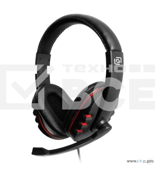 Гарнитура Oklick HS-L380G черный/красный 1.8м мониторы оголовье (JD-032)