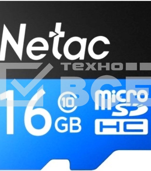 Флеш карта microSDHC 16GB Netac P500 <NT02P500STN-016G-R> (с SD адаптером) 80MB/s