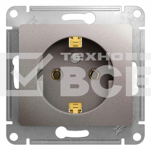 Розетка Systeme electric GSL001243 GLOSSA с заземлением,16А, 250В, механизм, ПЛАТИНА
