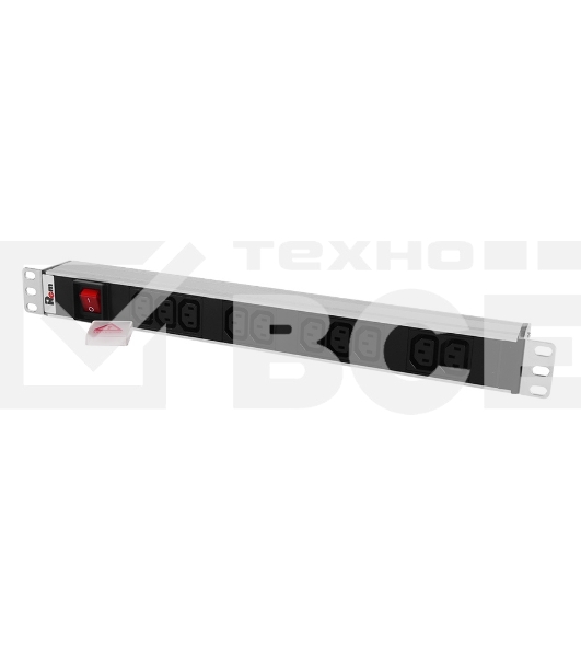 Блок розеток Rem-10 без шнура с выкл., 10 IEC 60320 C13, вход IEC 60320 C14, 10A, алюм., 19